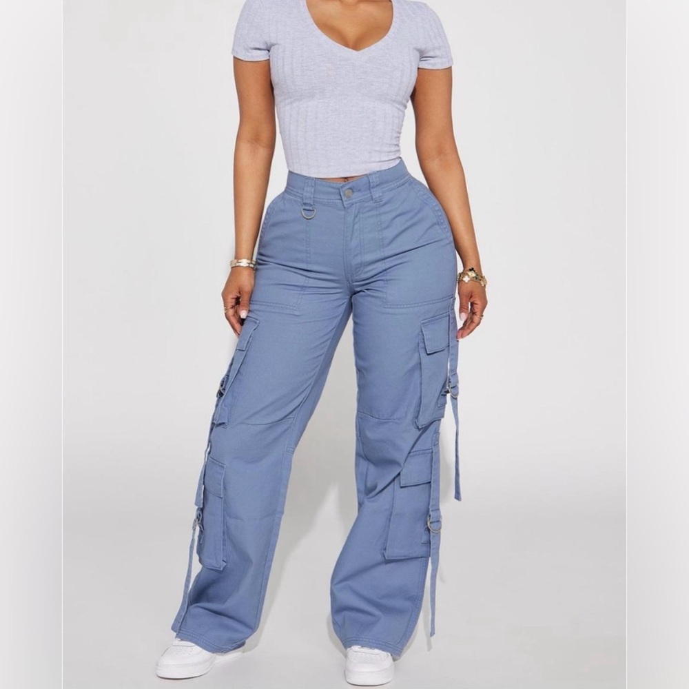 Stylish Blue Cargo Pants